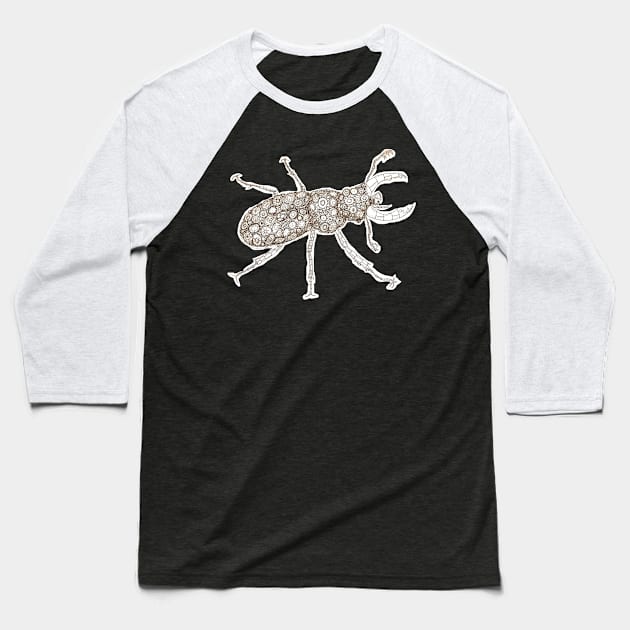 Clockwork Stag Beetle Baseball T-Shirt by KO DZIGNS